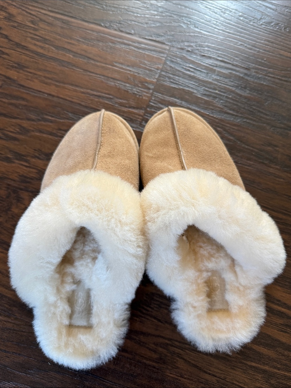 UGG Sand/Shearling Slide Slippers - Picture 6 of 9